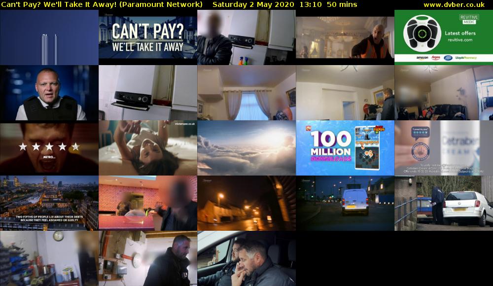 Can't Pay? We'll Take It Away! (Paramount Network) Saturday 2 May 2020 13:10 - 14:00