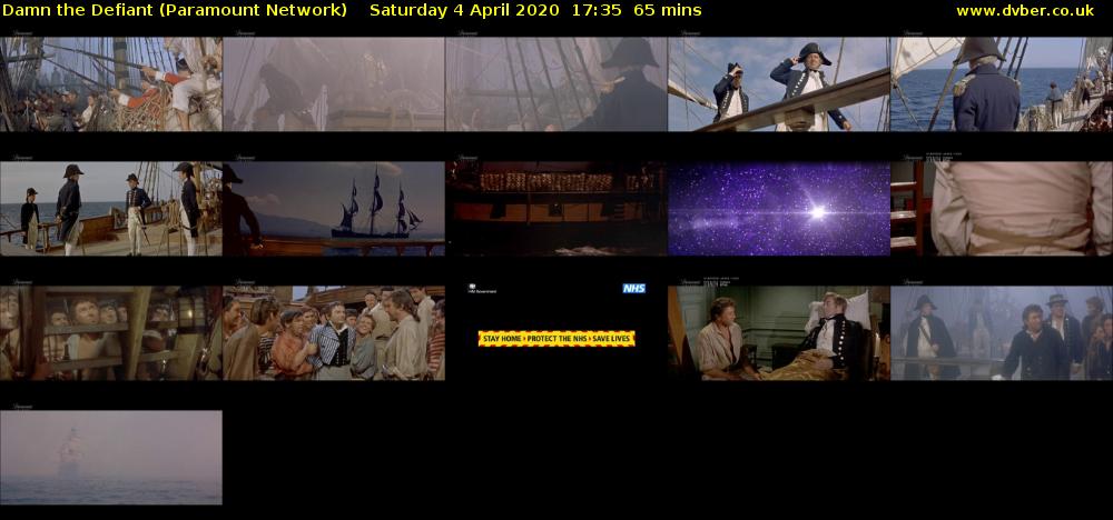 Damn the Defiant (Paramount Network) Saturday 4 April 2020 17:35 - 18:40