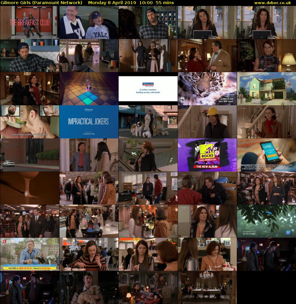 Gilmore Girls (Paramount Network) Monday 8 April 2019 10:00 - 10:55