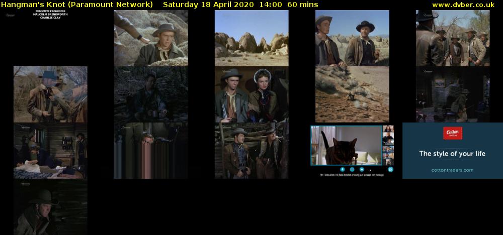 Hangman's Knot (Paramount Network) Saturday 18 April 2020 14:00 - 15:00