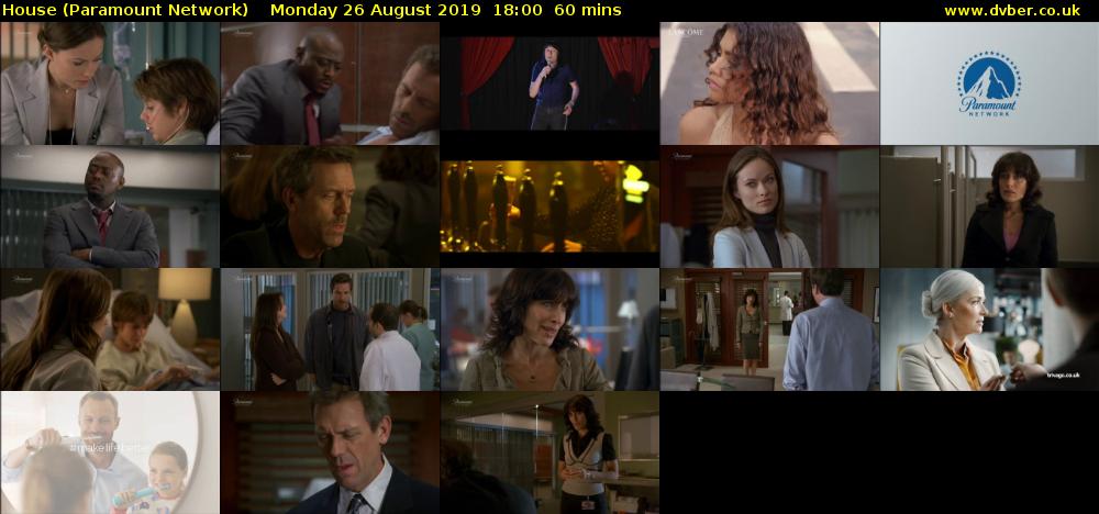 House (Paramount Network) Monday 26 August 2019 18:00 - 19:00