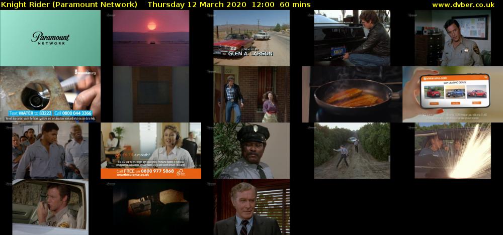 Knight Rider (Paramount Network) Thursday 12 March 2020 12:00 - 13:00