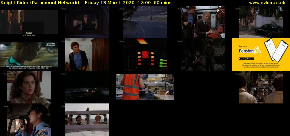 Knight Rider (Paramount Network) Friday 13 March 2020 12:00 - 13:00