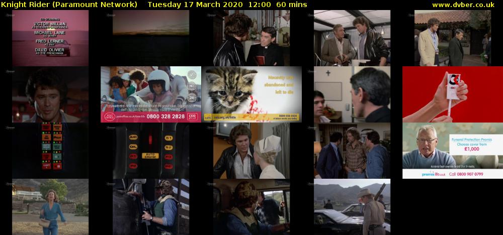 Knight Rider (Paramount Network) Tuesday 17 March 2020 12:00 - 13:00