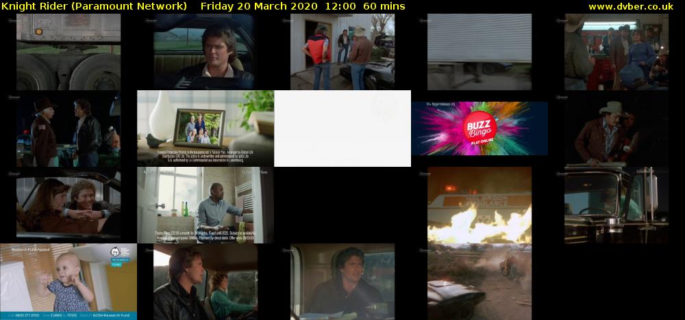 Knight Rider (Paramount Network) Friday 20 March 2020 12:00 - 13:00