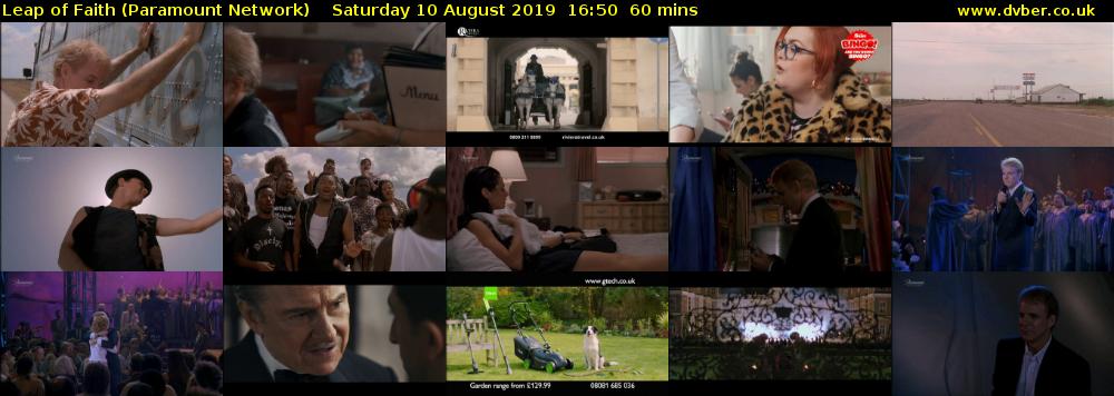 Leap of Faith (Paramount Network) Saturday 10 August 2019 16:50 - 17:50