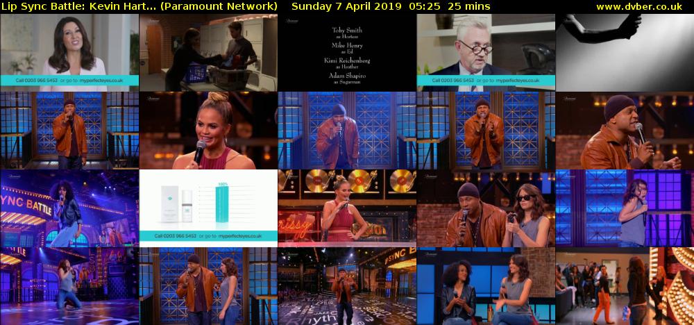 Lip Sync Battle: Kevin Hart... (Paramount Network) Sunday 7 April 2019 05:25 - 05:50