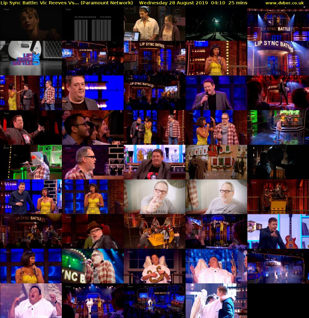 Lip Sync Battle: Vic Reeves Vs... (Paramount Network) Wednesday 28 August 2019 04:10 - 04:35