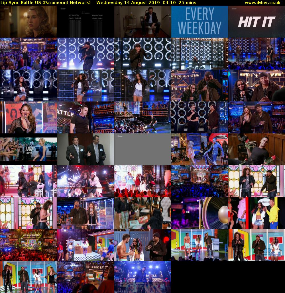 Lip Sync Battle US (Paramount Network) Wednesday 14 August 2019 04:10 - 04:35