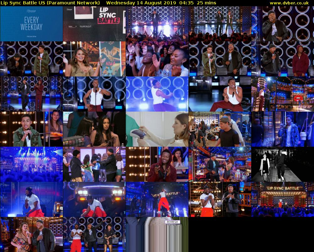 Lip Sync Battle US (Paramount Network) Wednesday 14 August 2019 04:35 - 05:00
