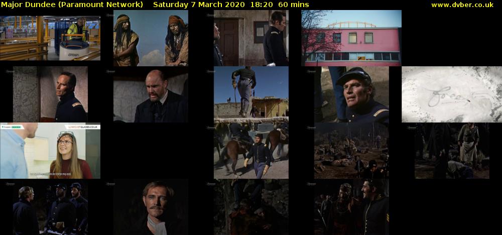 Major Dundee (Paramount Network) Saturday 7 March 2020 18:20 - 19:20