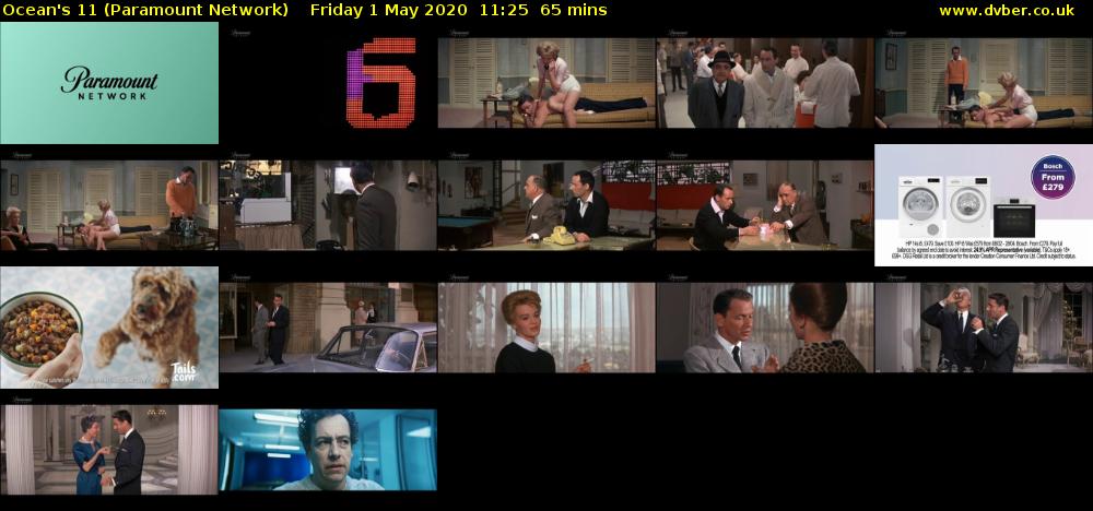 Ocean's 11 (Paramount Network) Friday 1 May 2020 11:25 - 12:30