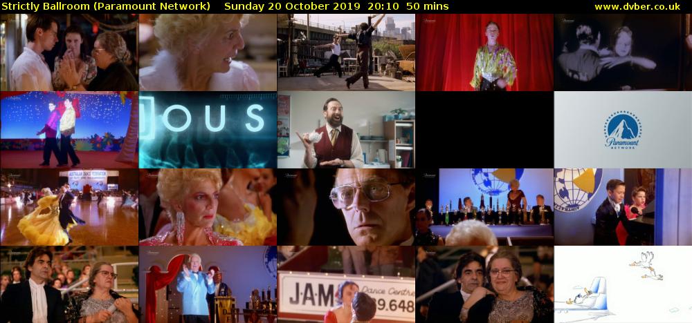 Strictly Ballroom (Paramount Network) Sunday 20 October 2019 20:10 - 21:00