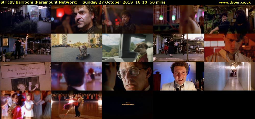 Strictly Ballroom (Paramount Network) Sunday 27 October 2019 18:10 - 19:00