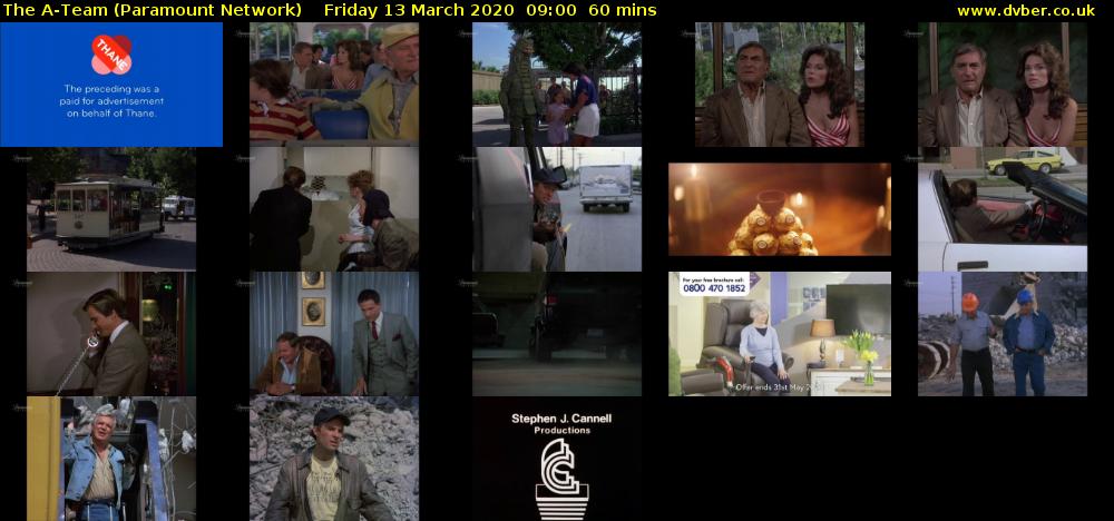 The A-Team (Paramount Network) Friday 13 March 2020 09:00 - 10:00
