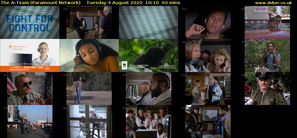 The A-Team (Paramount Network) Tuesday 4 August 2020 10:10 - 11:10
