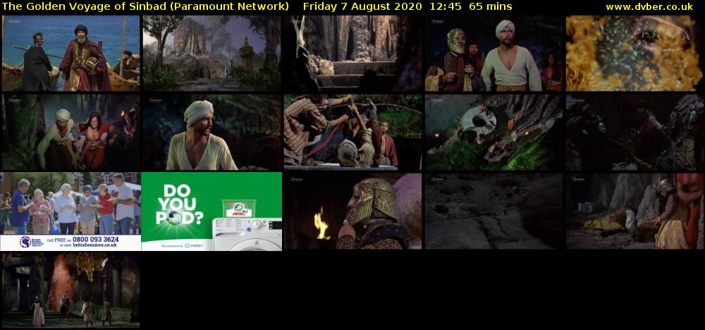The Golden Voyage of Sinbad (Paramount Network) Friday 7 August 2020 12:45 - 13:50