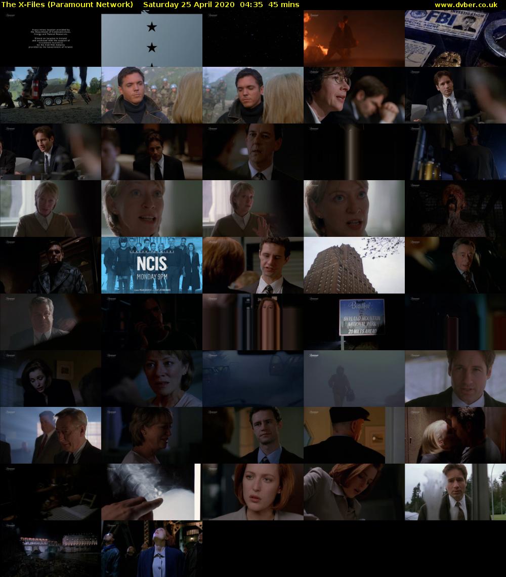 The X-Files (Paramount Network) Saturday 25 April 2020 04:35 - 05:20