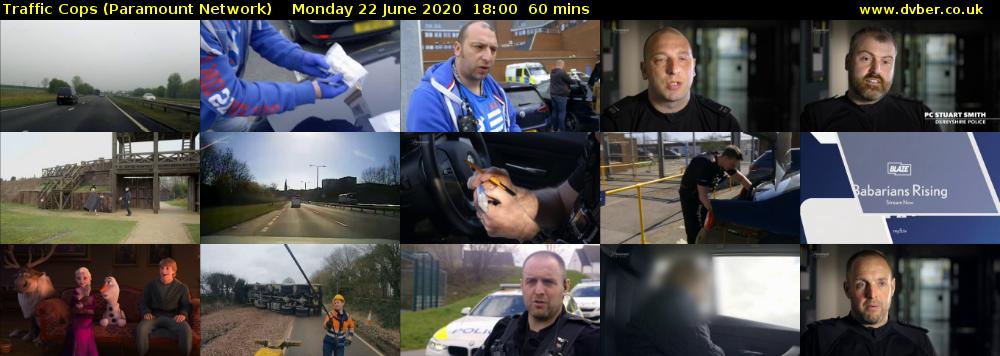 Traffic Cops (Paramount Network) Monday 22 June 2020 18:00 - 19:00