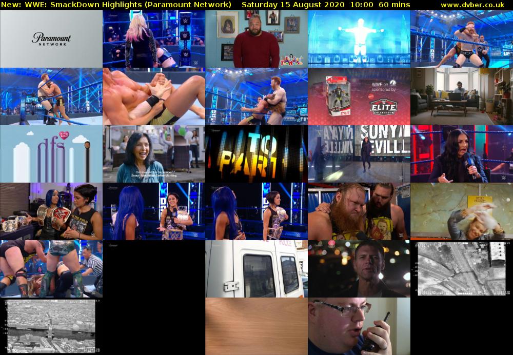 WWE: SmackDown Highlights (Paramount Network) Saturday 15 August 2020 10:00 - 11:00