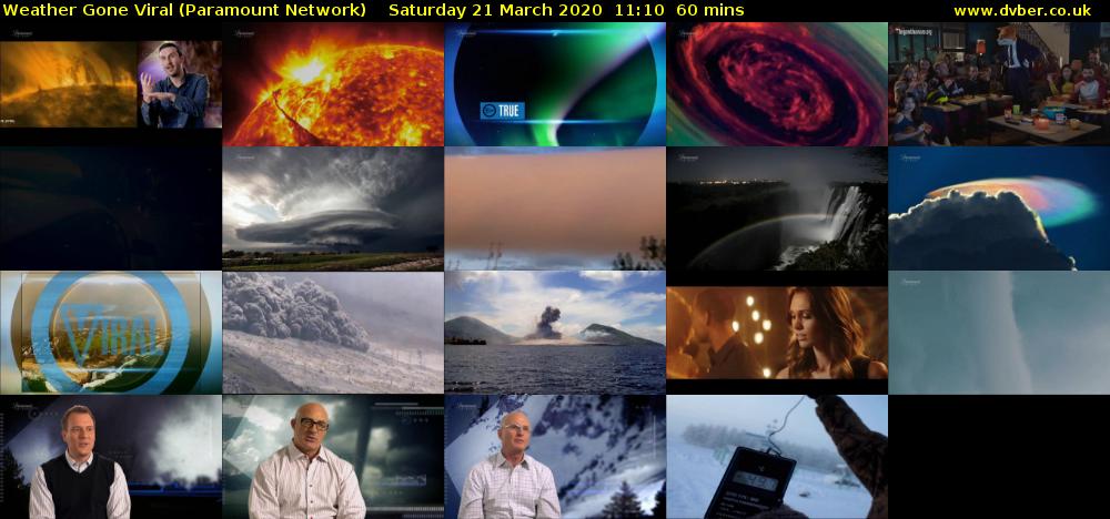 Weather Gone Viral (Paramount Network) Saturday 21 March 2020 11:10 - 12:10