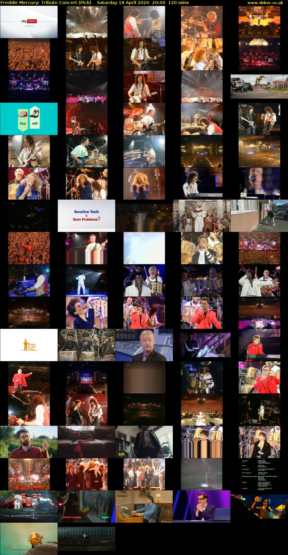 Freddie Mercury: Tribute Concert (Pick) Saturday 18 April 2020 20:00 - 22:00