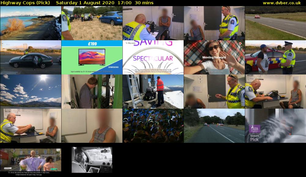 Highway Cops (Pick) Saturday 1 August 2020 17:00 - 17:30