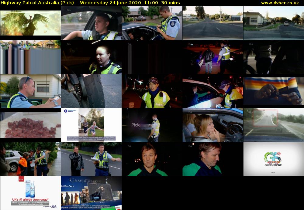 Highway Patrol Australia (Pick) Wednesday 24 June 2020 11:00 - 11:30
