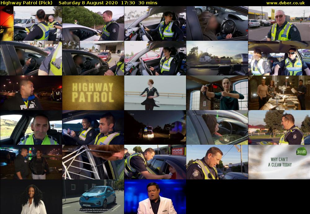 Highway Patrol (Pick) Saturday 8 August 2020 17:30 - 18:00