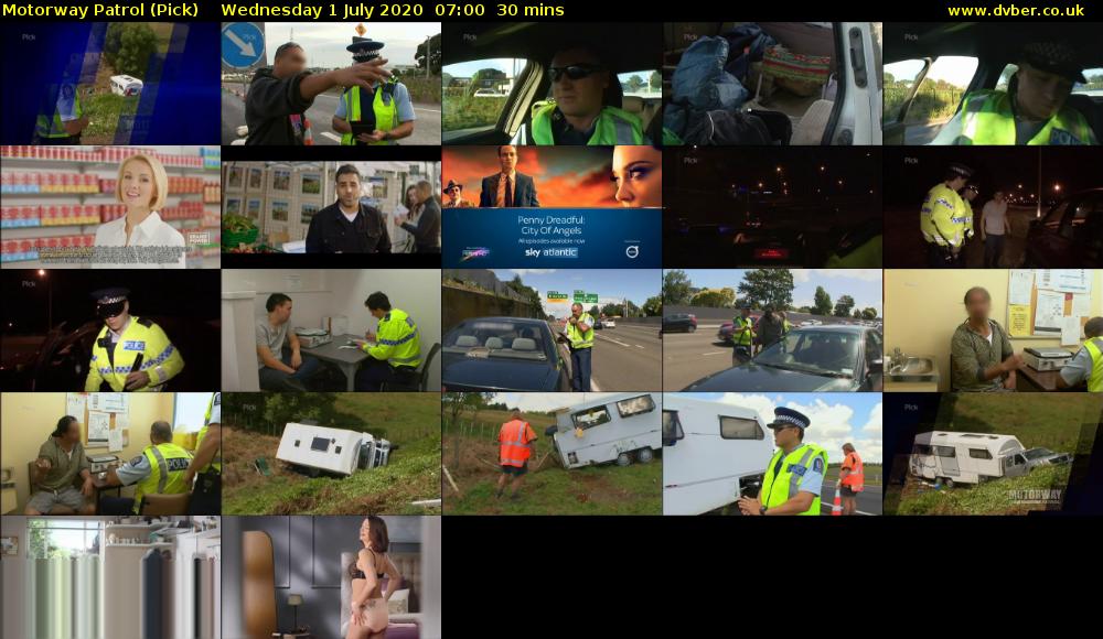 Motorway Patrol (Pick) Wednesday 1 July 2020 07:00 - 07:30
