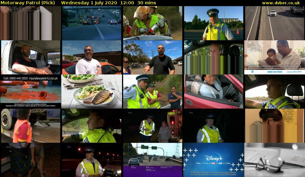 Motorway Patrol (Pick) Wednesday 1 July 2020 12:00 - 12:30