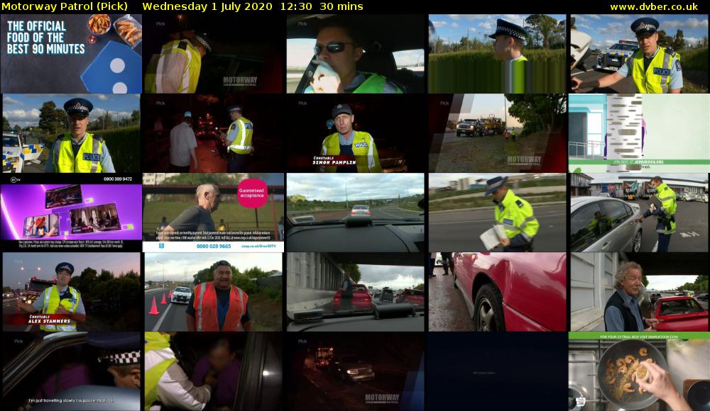 Motorway Patrol (Pick) Wednesday 1 July 2020 12:30 - 13:00