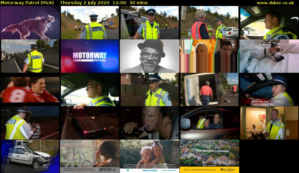 Motorway Patrol (Pick) Thursday 2 July 2020 12:00 - 12:30