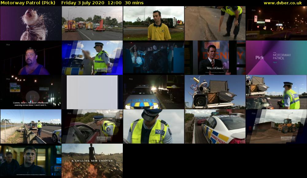 Motorway Patrol (Pick) Friday 3 July 2020 12:00 - 12:30