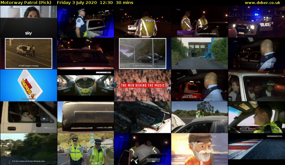 Motorway Patrol (Pick) Friday 3 July 2020 12:30 - 13:00