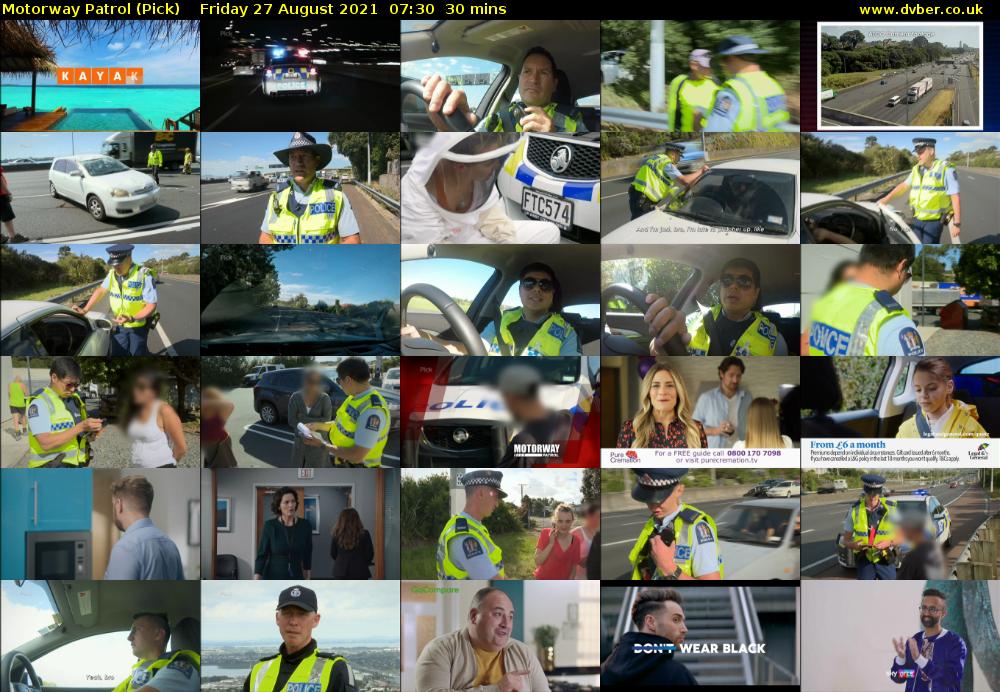 Motorway Patrol (Pick) Friday 27 August 2021 08:30 - 09:00