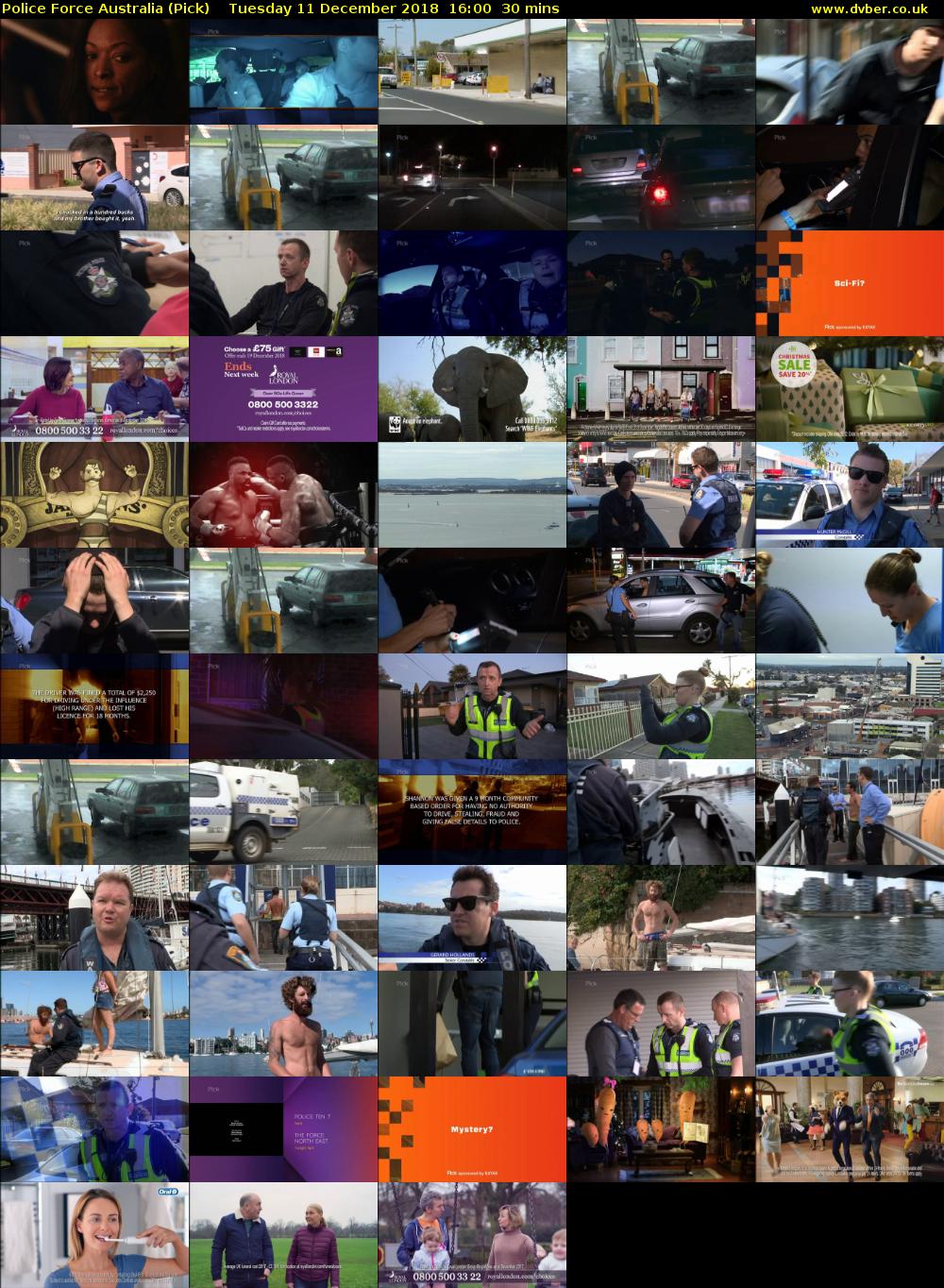 Police Force Australia (Pick) Tuesday 11 December 2018 16:00 - 16:30