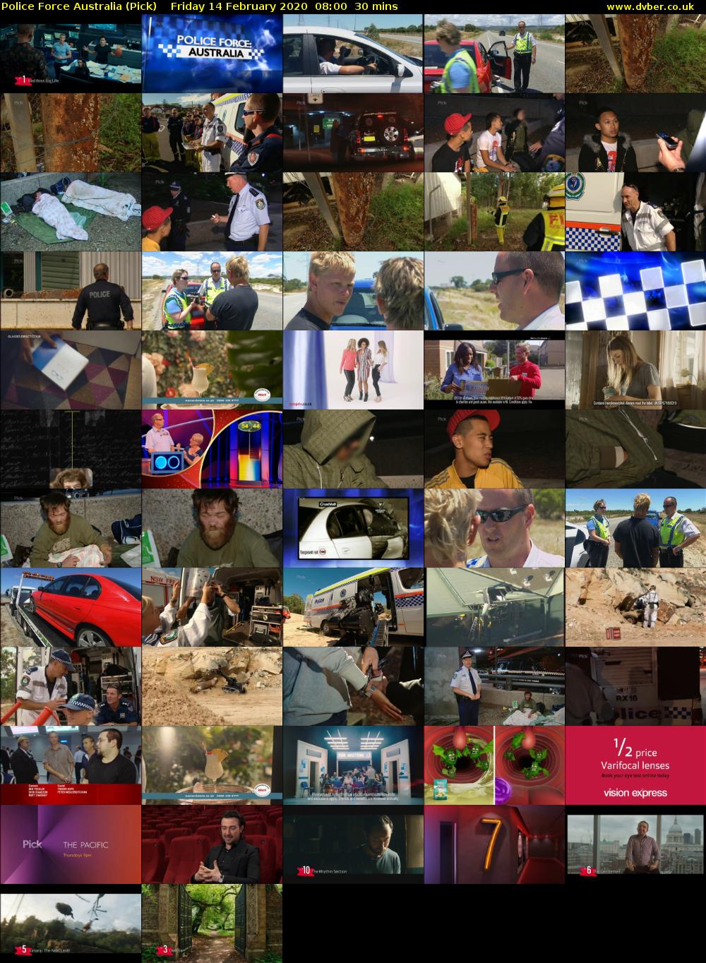 Police Force Australia (Pick) Friday 14 February 2020 08:00 - 08:30