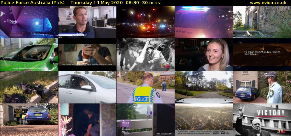 Police Force Australia (Pick) Thursday 14 May 2020 08:30 - 09:00