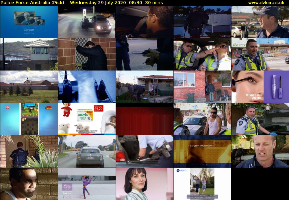 Police Force Australia (Pick) Wednesday 29 July 2020 08:30 - 09:00