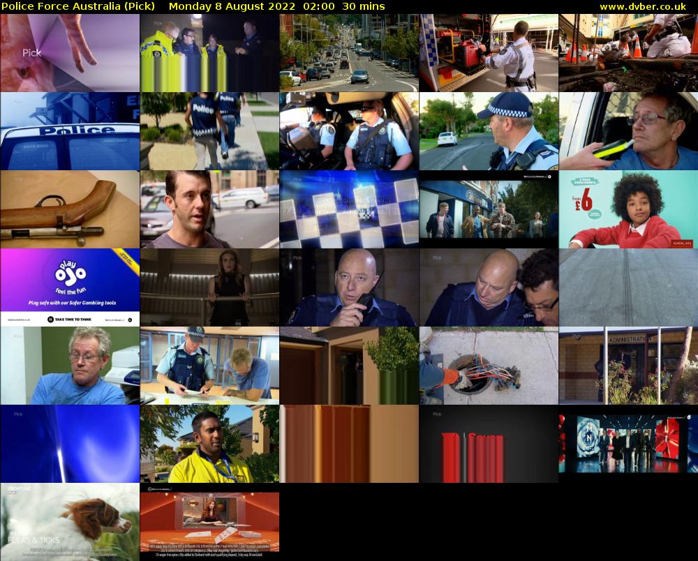 Police Force Australia (Pick) Monday 8 August 2022 02:00 - 02:30