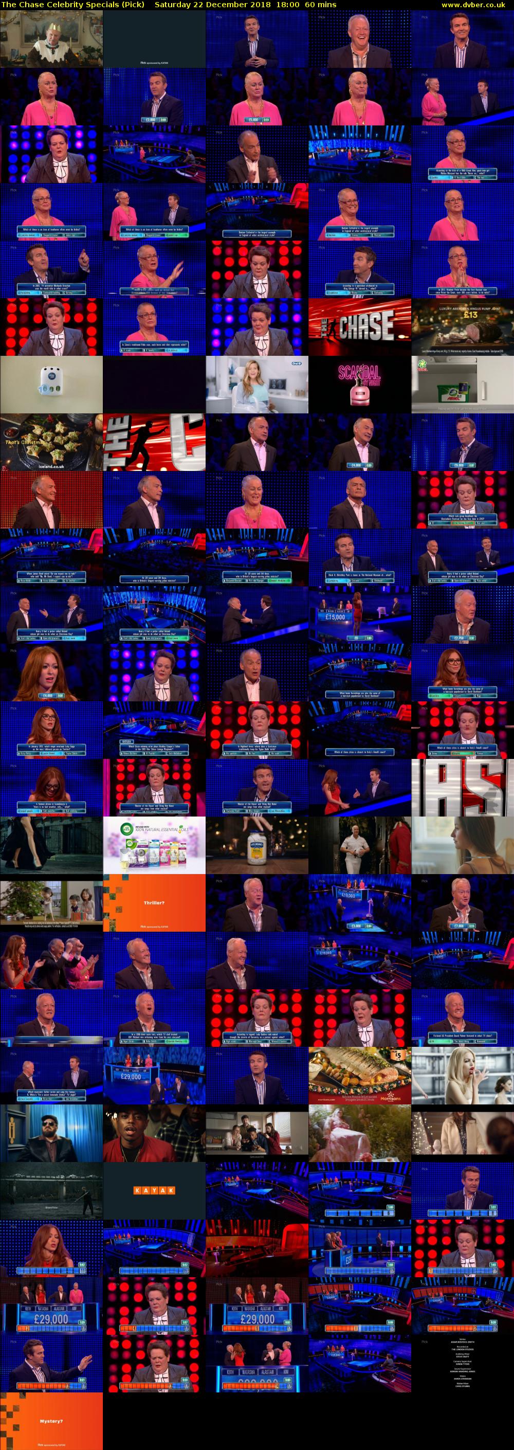 The Chase Celebrity Specials (Pick) Saturday 22 December 2018 18:00 - 19:00