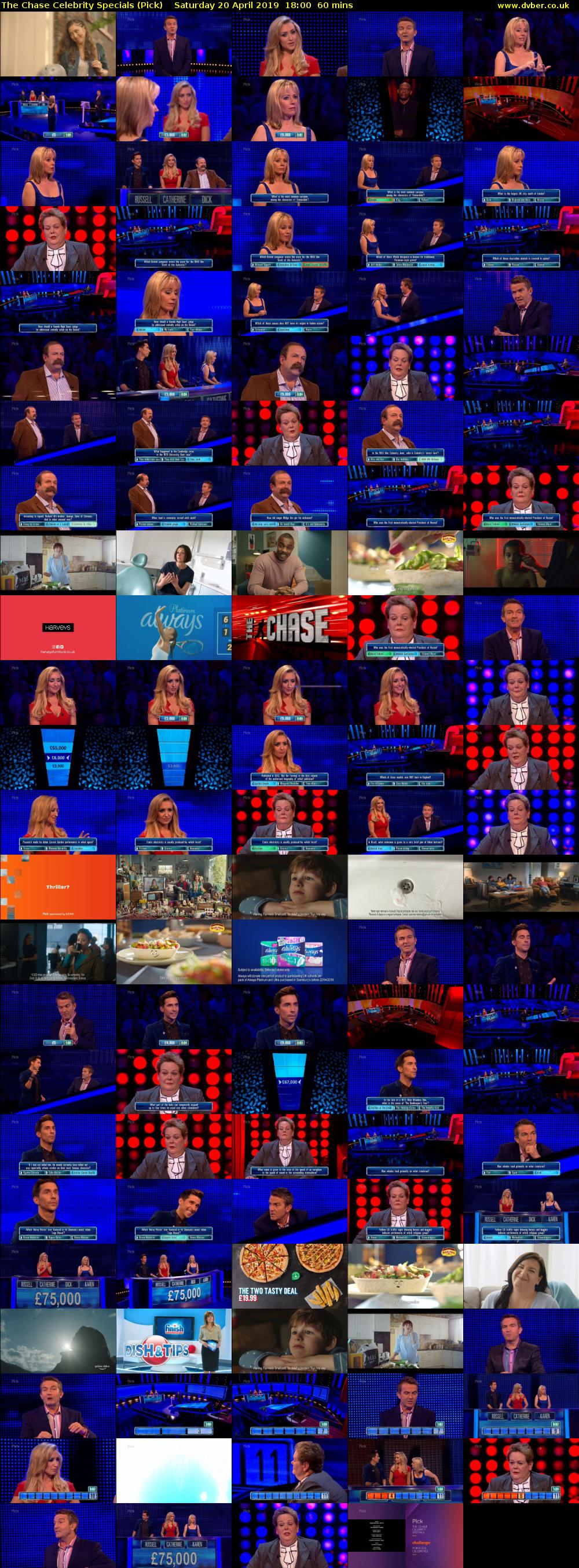 The Chase Celebrity Specials (Pick) Saturday 20 April 2019 18:00 - 19:00