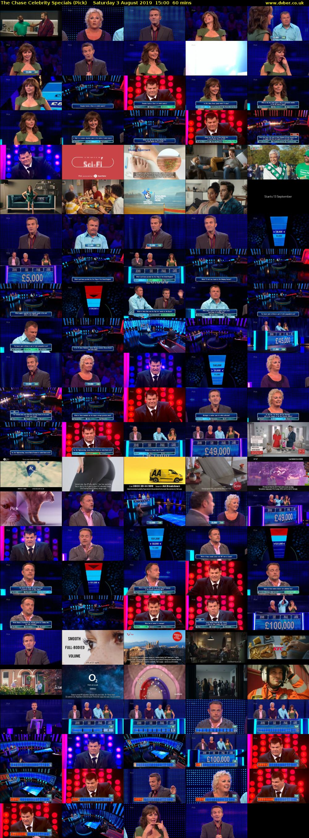 The Chase Celebrity Specials (Pick) Saturday 3 August 2019 15:00 - 16:00