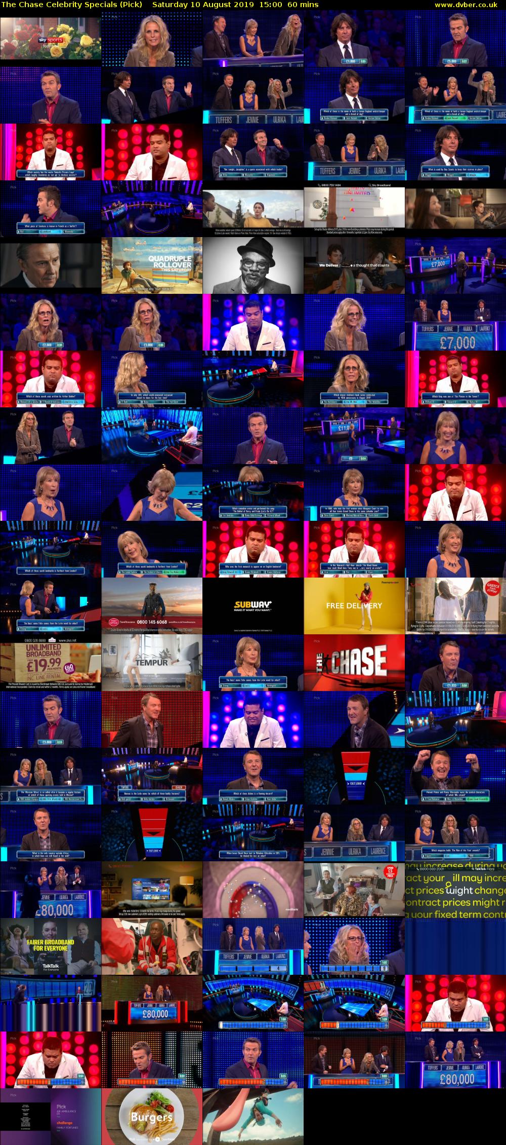 The Chase Celebrity Specials (Pick) Saturday 10 August 2019 15:00 - 16:00