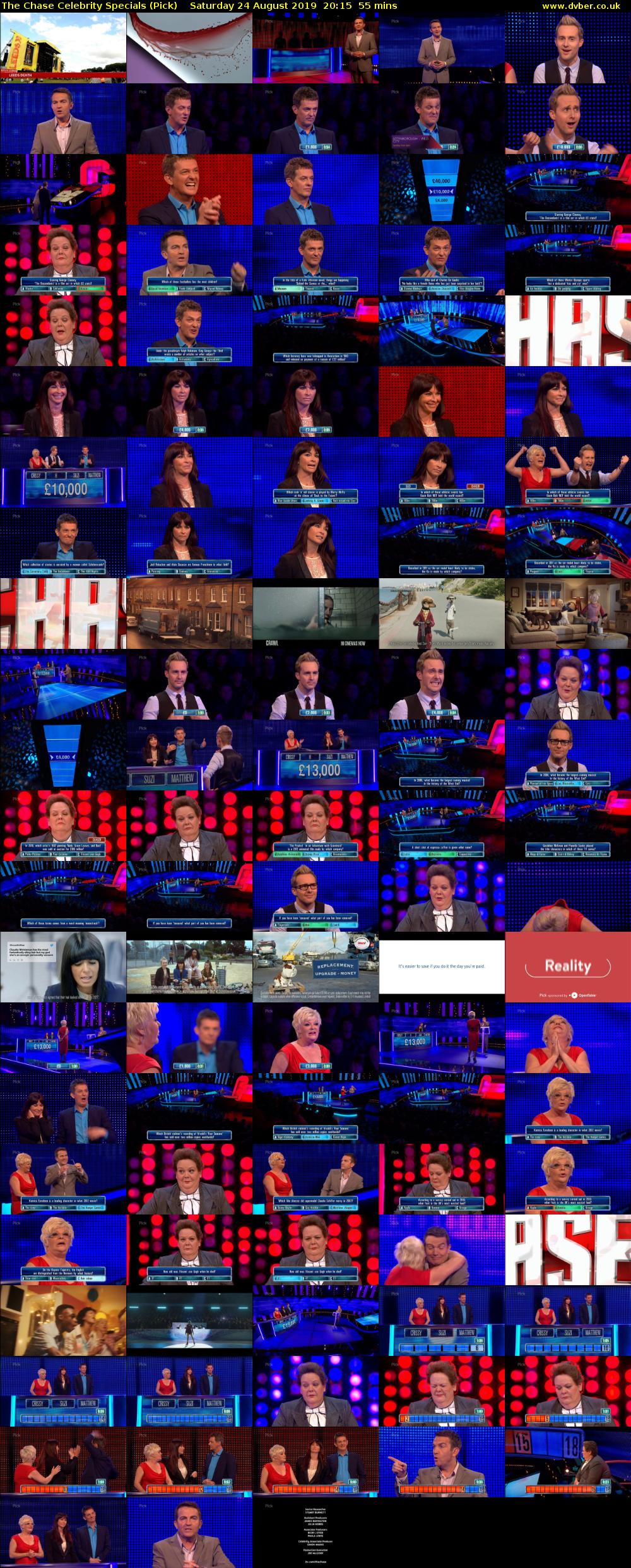The Chase Celebrity Specials (Pick) Saturday 24 August 2019 20:15 - 21:10