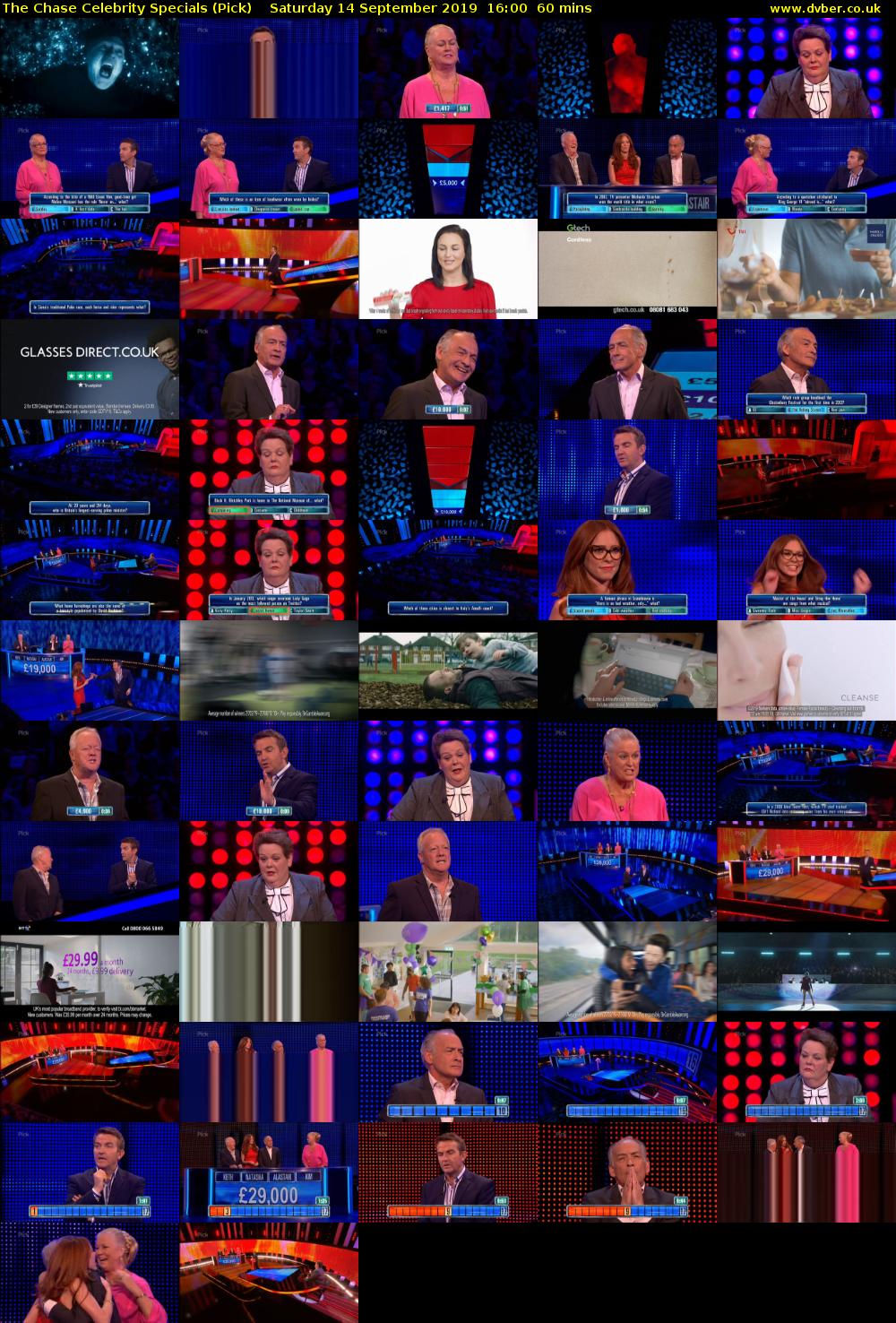 The Chase Celebrity Specials (Pick) Saturday 14 September 2019 16:00 - 17:00