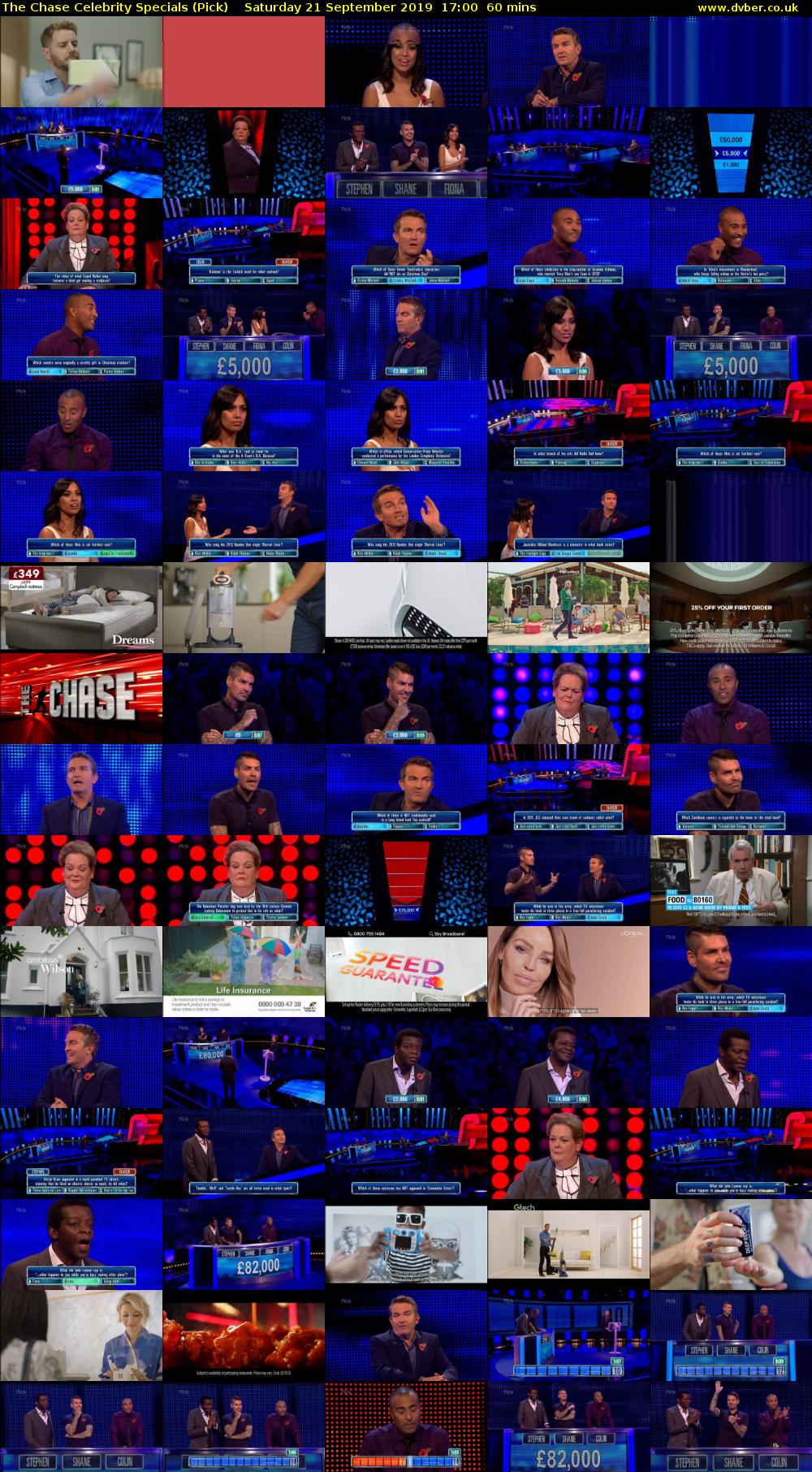 The Chase Celebrity Specials (Pick) Saturday 21 September 2019 17:00 - 18:00