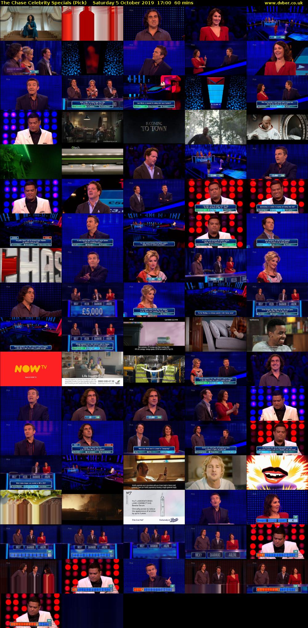 The Chase Celebrity Specials (Pick) Saturday 5 October 2019 17:00 - 18:00