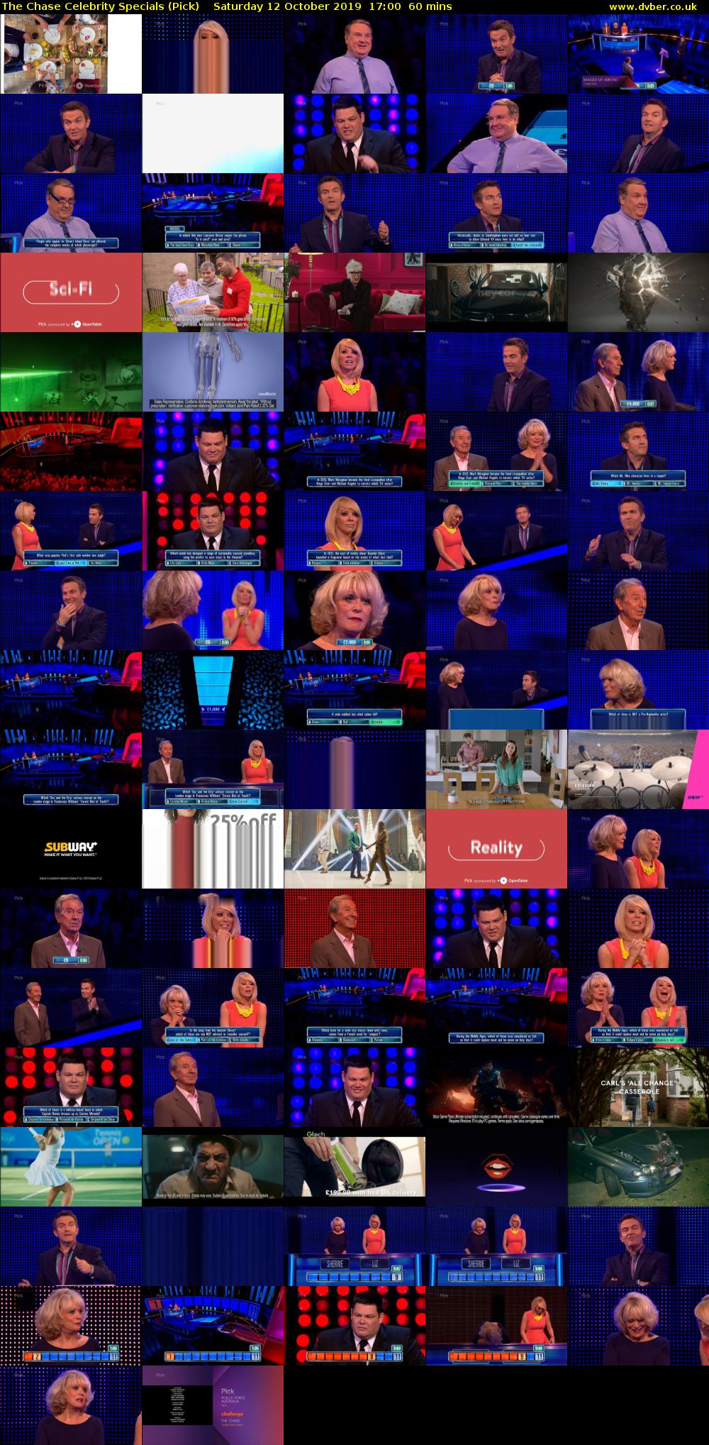 The Chase Celebrity Specials (Pick) Saturday 12 October 2019 17:00 - 18:00